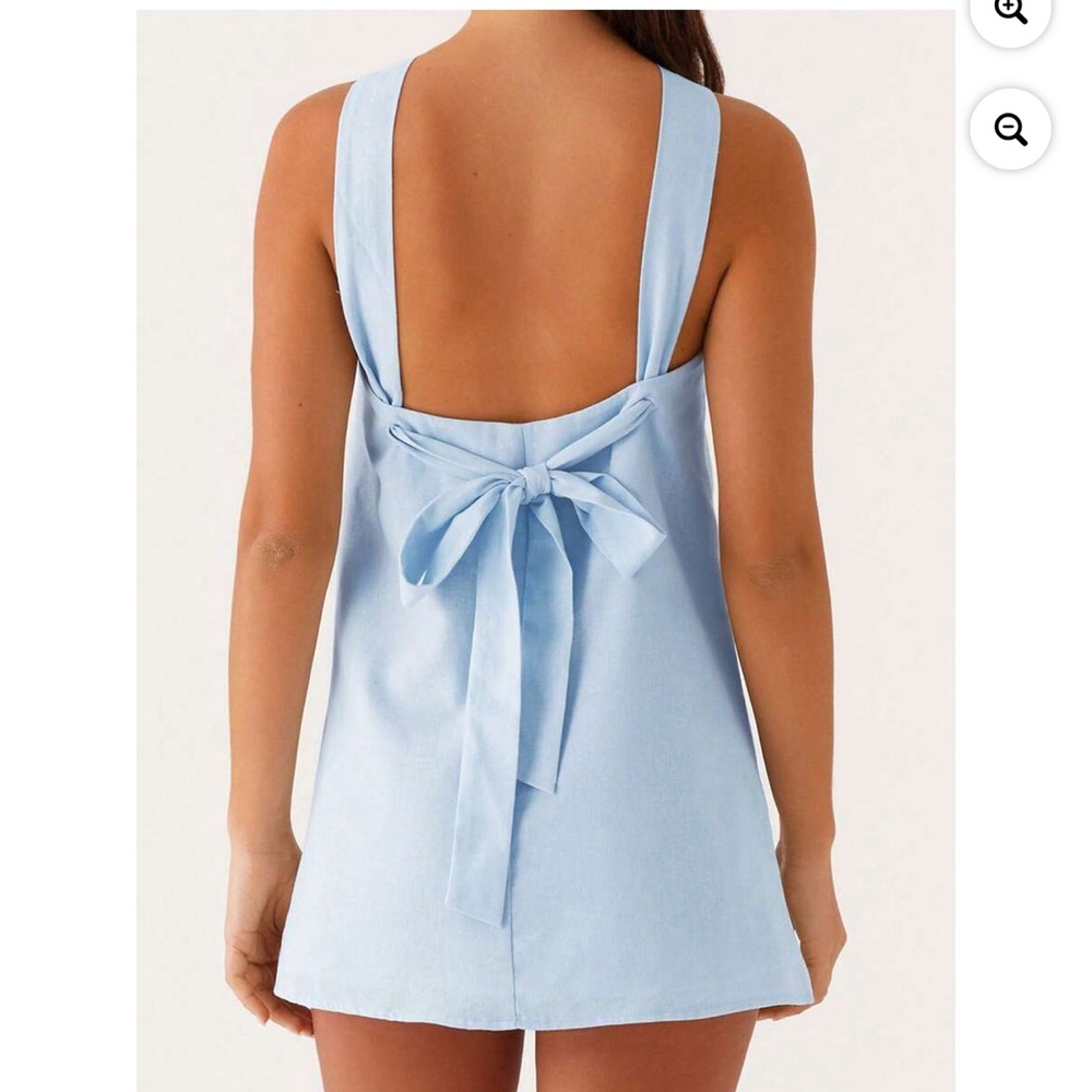 Peppermayo light blue halter dress with tie in the back - Picture 2 of 5